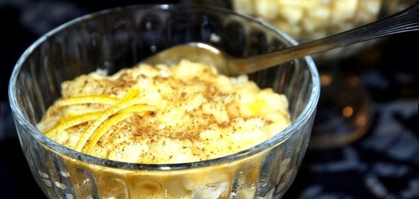 Пудинг рисовый с вином