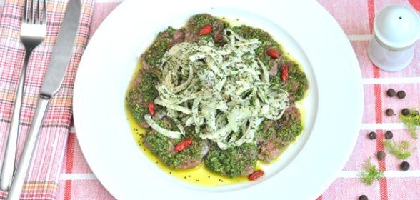 Карпаччо из маринованной телятины