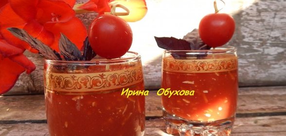 Томатный сок с сыром и чесноком