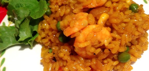 Ризотто с креветками и белым вином