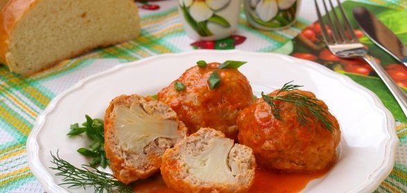 Тефтели из индюшиного фарша с цветной капустой