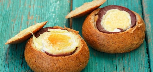 Запеченные бутерброды с яйцом и ветчиной