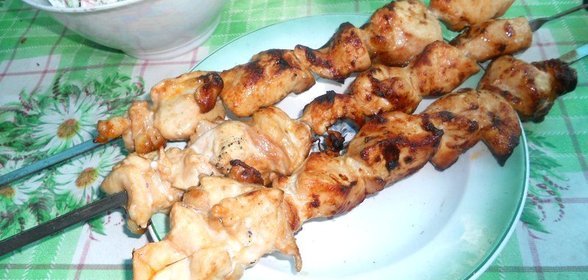 Сочный шашлык из куриной грудки