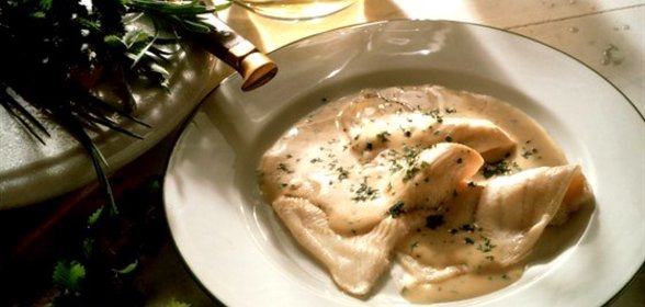 Филе морского языка с соусом бешамель а‑ля гратен