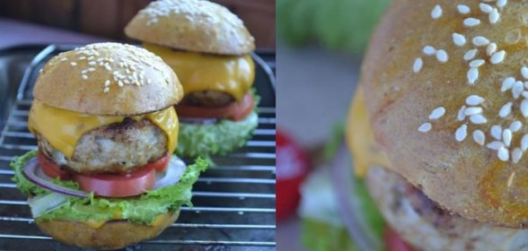 Индибургер с котлетой на гриле