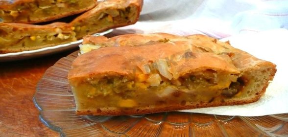 Заливной пирог с капустой на кефире