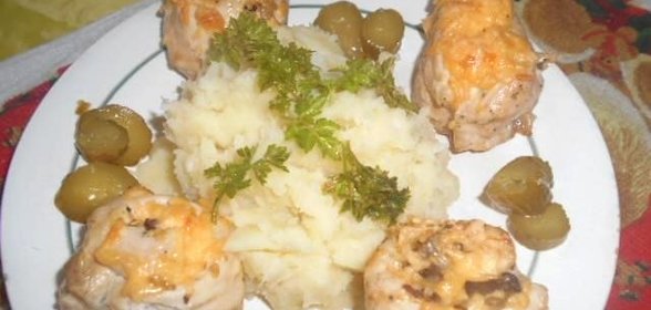 Куриные вертуны с сыром и грибами