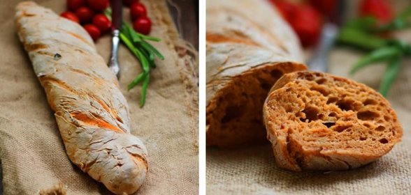 Багет с вялеными томатами на закваске