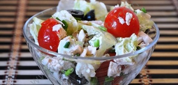 Классический Греческий салат с курицей