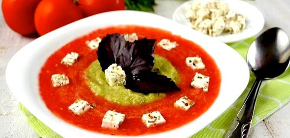 Овощной суп-смузи с брынзой