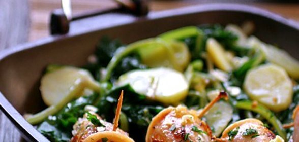 Кальмары, фаршированные рисом с прошутто