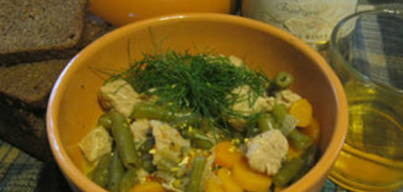 Свиное рагу с овощами. Свинья в Шардоне