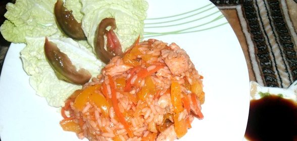 Овощи с рисом и мясом