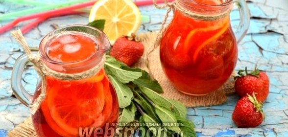 Домашний клубничный лимонад с мятой