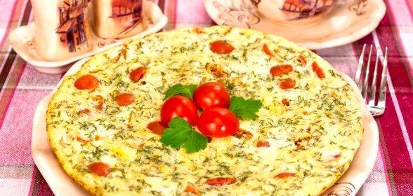 Омлет с помидорами и картофелем