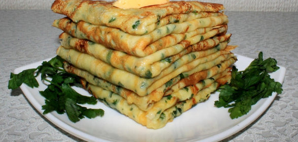 Сырные блинчики с петрушкой
