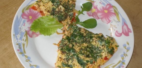 Омлет с овощами и сыром