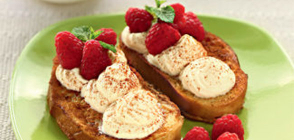 Гренки с яблочными сливками