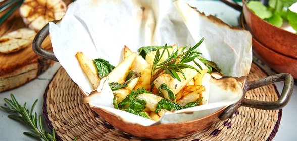 Корень сельдерея, жареный с мятой из ресторана Christian