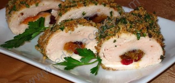 Куриный рулет с курагой