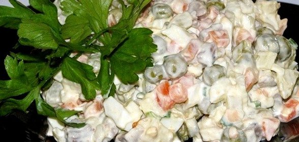 Постный салат Оливье