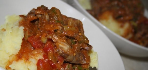 Паприкаш из куриных сердечек