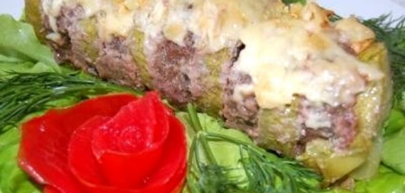 Рулетики из кабачков с фаршем