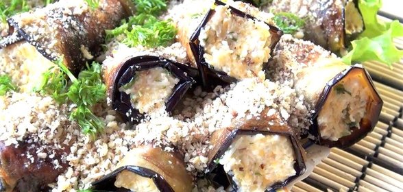 Рулеты из баклажанов