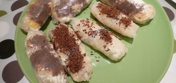 Сладкие суши роллы с бананами