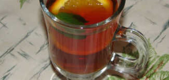 Чай с апельсином, мятой и медом