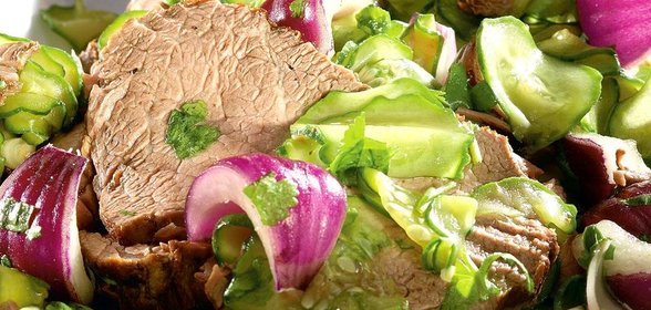 Холодный салат с говядиной