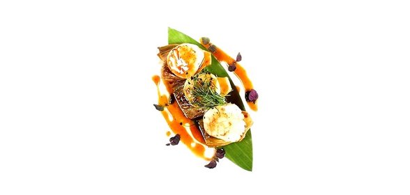 Гребешки с артишоками и соусом унаги