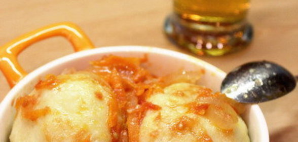 Чешские картофельные кнедлики с беконом