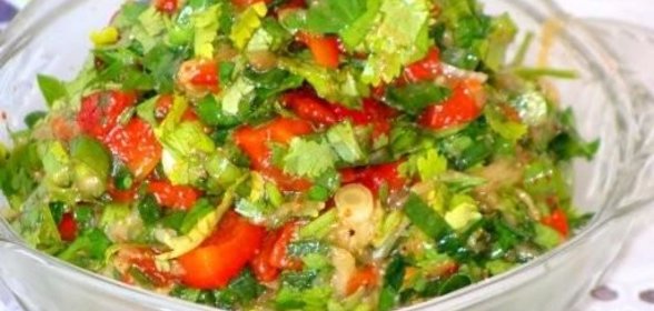 Салат из баклажанов и перца