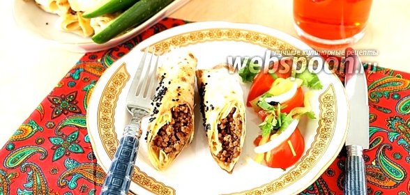 Пирожки из лаваша в духовке с фаршем