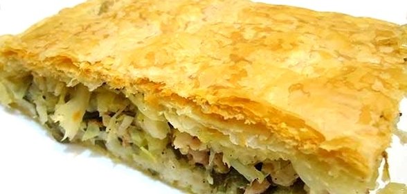 Пирог с мясом и рисом
