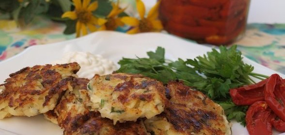 Картофельные оладьи без яиц и муки