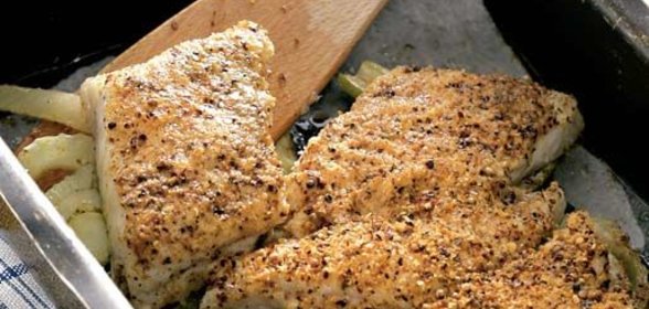 Запеченный морской язык с фенхелем