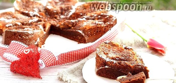 Мокрый шоколадный кухен с апельсиновым курдом