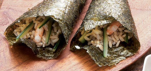 Рулеты нори + креветки