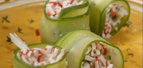 Огуречные рулеты с крабовым мясом