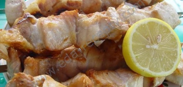 Шашлык из рыбы, белуги