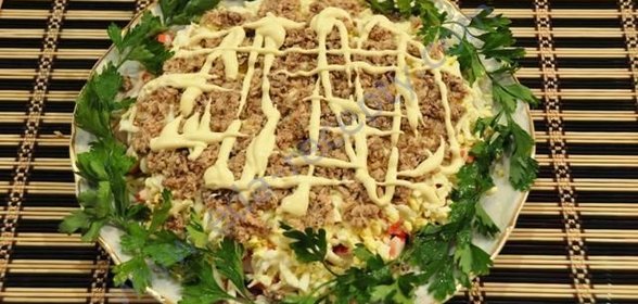 Салат морская капуста крабовые палочки