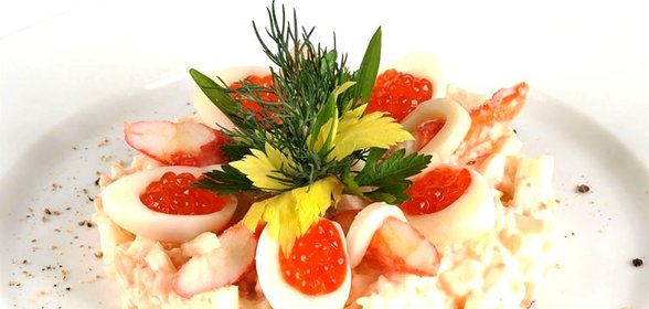 Салат Царский с икрой