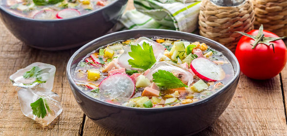 Домашняя окрошка на квасе