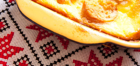 Карамельный хлебный пудинг