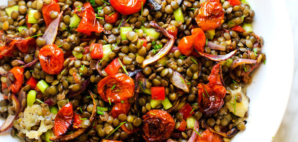 Салат с чечевицей