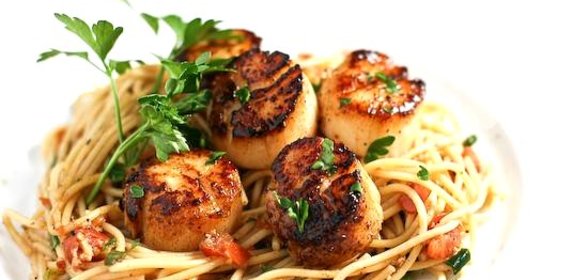 Паста с морскими гребешками