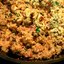 Киноа с беконом и грибами