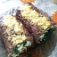 Мясной рулет со шпинатом и плавленными сырками